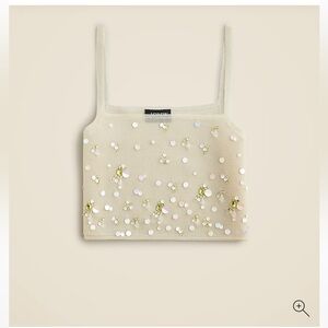 J Crew Collection sheer Tank Top with Embellishments